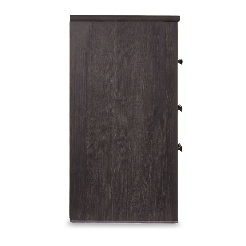 Brin Nightstand, 2 Drawers, Rustic Contemporary Laminate Charcoal Gray