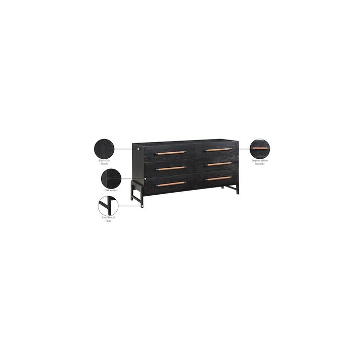 Meridian Furniture Kaya Black Vegan Leather Dresser