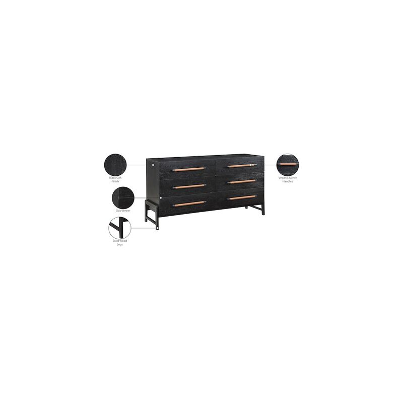 Meridian Furniture Kaya Black Vegan Leather Dresser