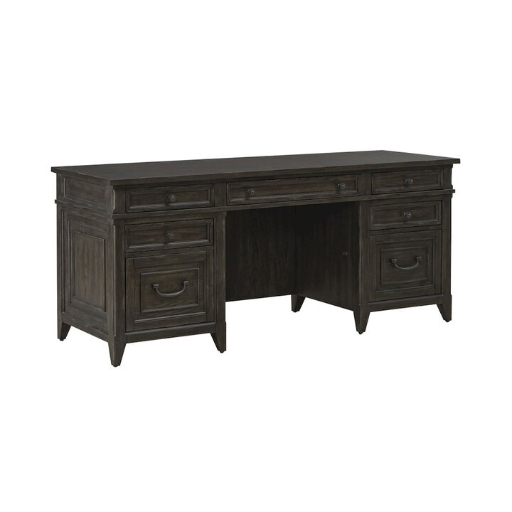 Liberty Furniture Executive Credenza in Rubberwood Solids w/ Split Heart White Oak Veneers