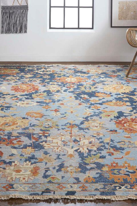 Leylan 0587F Blue 2'6" x 10' Runner Rug