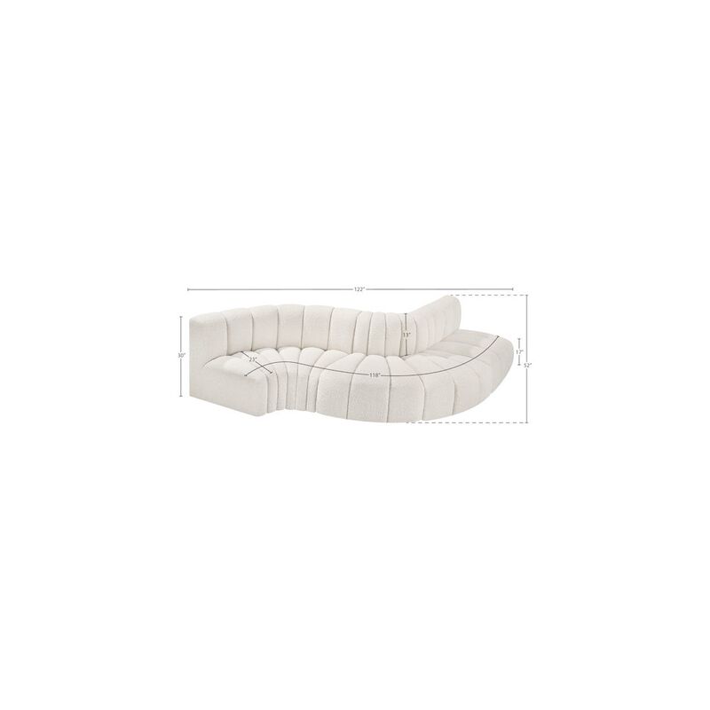 Meridian Furniture Arc Cream Boucle Fabric Modular Sofa