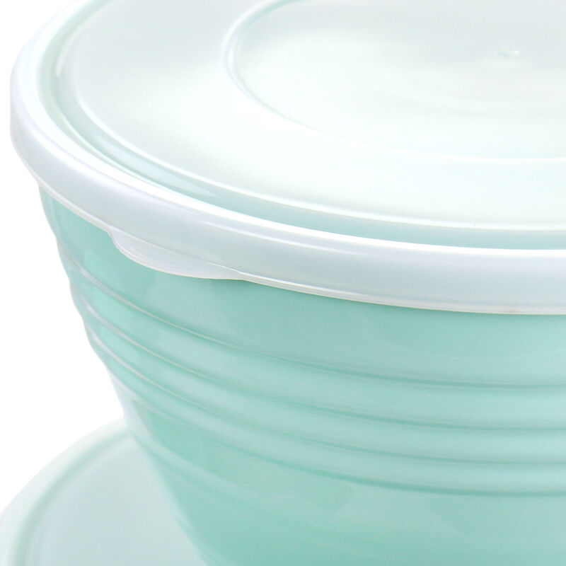 Martha Stewart 8 Piece Plastic Bowl Set with Lids in Turquoise