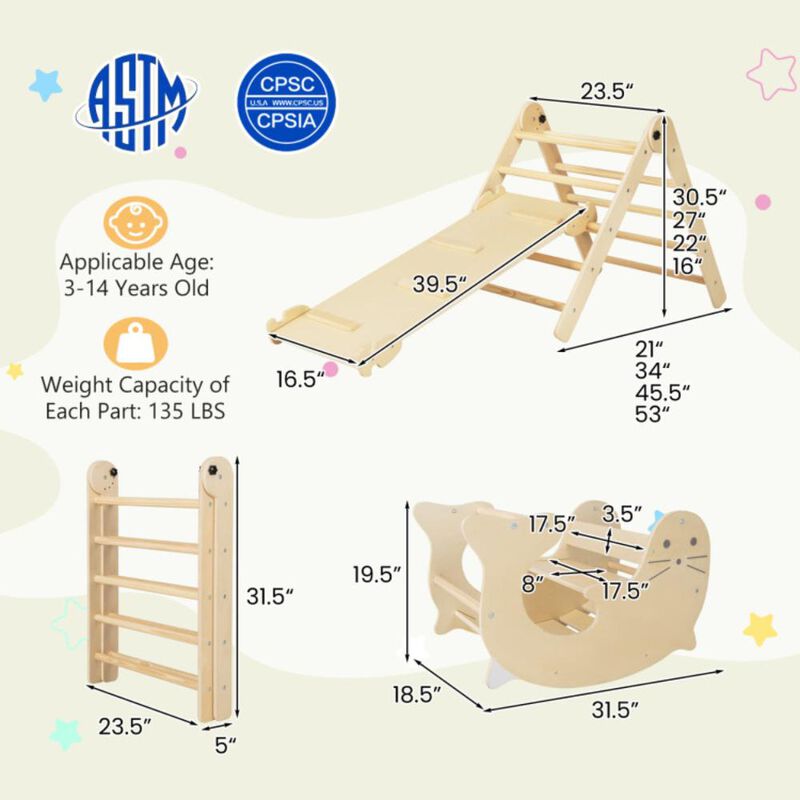 Hivvago 7-in-1 Indoor Climbing Toys for Toddlers with Reversible Ramp