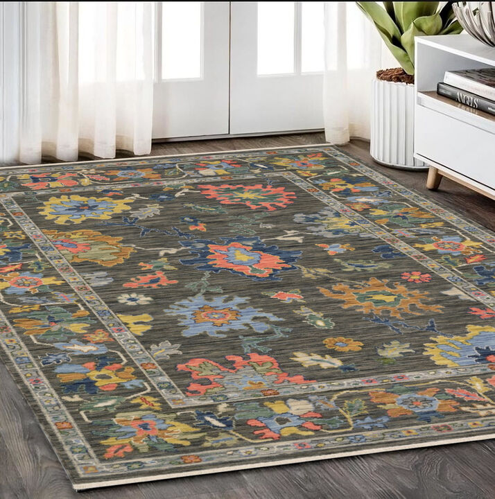 HomeRoots Oriental Area Rug With Fringe