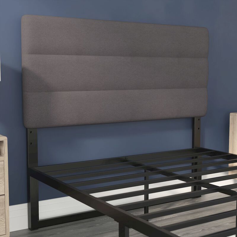 Flash Furniture Full Channel Stitched Fabric Upholstered Headboard, from 44.5" to 57.25" - Gray image number 8
