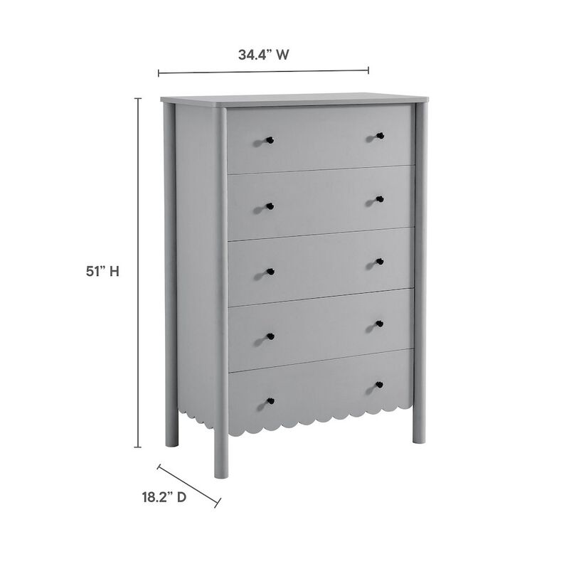Emmeline Scalloped 5-Drawer Chest image number 1