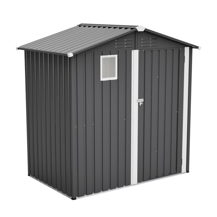 6FT x 4FT Metal Outdoor Storage Shed, Steel Utility Tool Shed Storage House