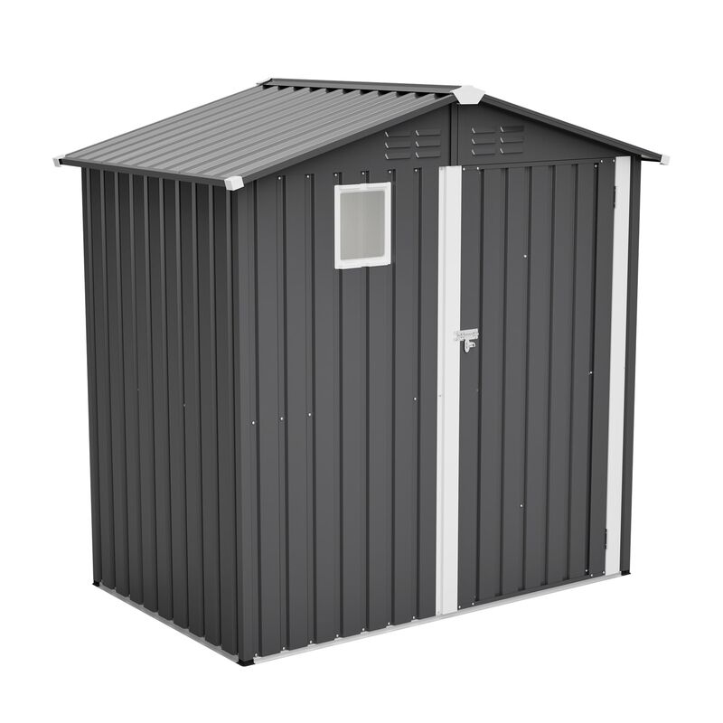 6FT x 4FT Metal Outdoor Storage Shed, Steel Utility Tool Shed Storage House image number 0