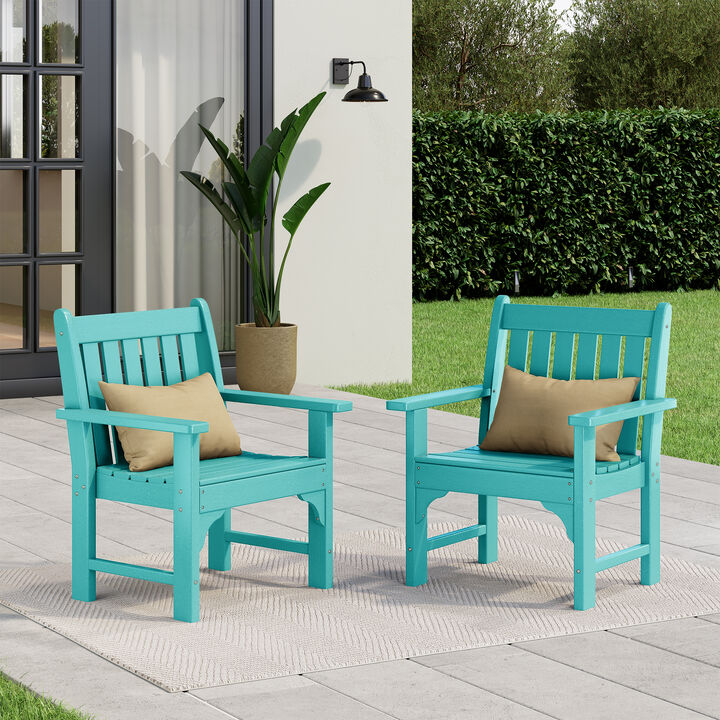 WestinTrends Outdoor Patio HDPE Adirondack Dining Arm Chairs (Set of 2).