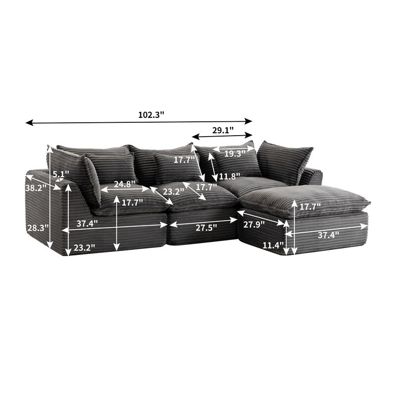 Luldho 3Seat Sectional Sofa image number 2