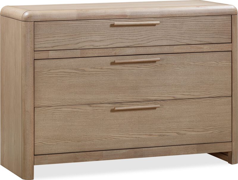 Furano Three Drawer Ash Wood Bachelor Chest in Ginger