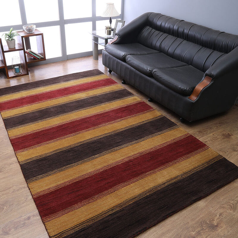 RUGSOTIC CARPETS HAND KNOTTED LOOM WOOL ECO-FRIENDLY AREA RUGS  - Rectangle, Contemporary Modern Design, High Pile Thick Handmade Anti Skid Rugs for Living Room (L00204) image number 1