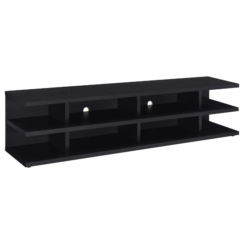 Carie TV Stand Media Console, 2-Tier Open Shelves, Wood image number 2