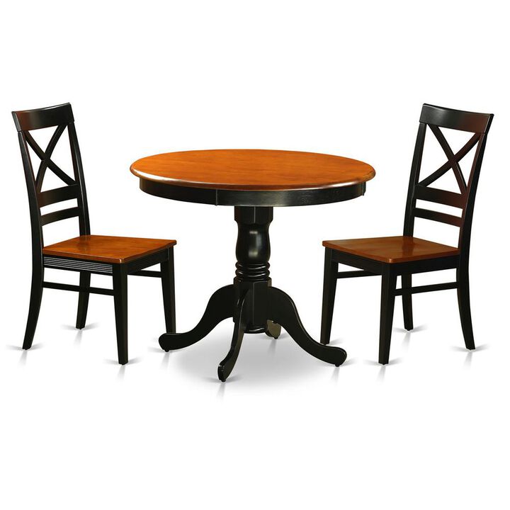 Dining set - 3 Pcs with 2 Wood Chairs