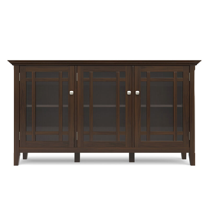 Bedford SOLID WOOD 62 inch Wide Transitional Wide Storage Cabinet in Dark Tobacco Brown image number 3
