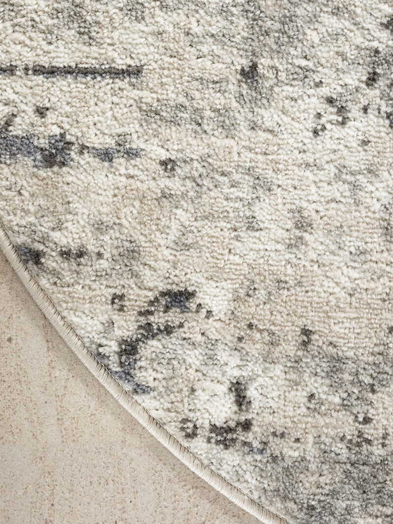 Quarry QUA01 Ivory/Blue/Gray 4' x Round Rug image number 2