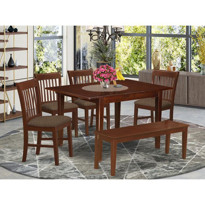 6 Pc dinette set for small spaces- Tables and 4 Dining Chairs and Bench