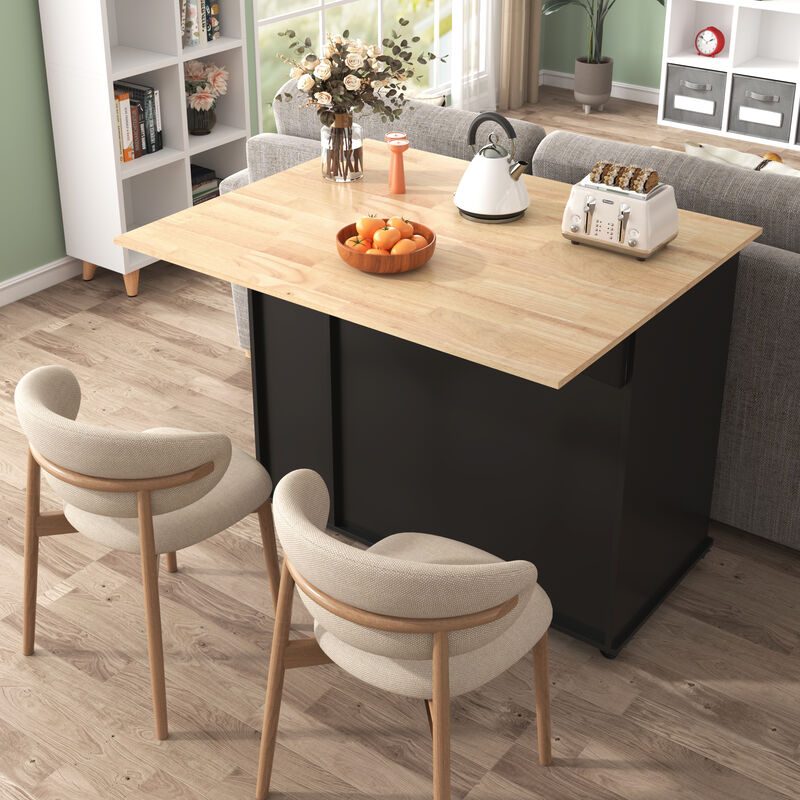 Merax Kitchen Storage Island Cart on Wheels