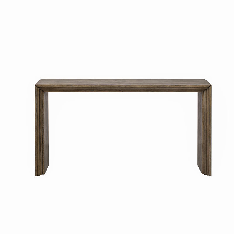 Whisen Modern Paulownia Solid Wood Veneer Console Table - Black