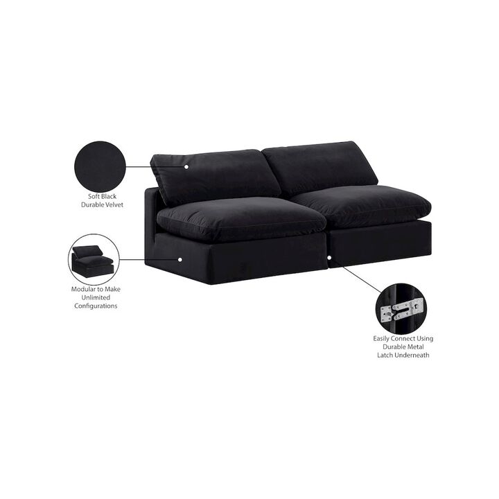 Meridian Furniture Comfy Black Velvet Modular Sofa
