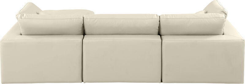 Meridian Furniture Comfy Cream Vegan Leather Modular Sectional