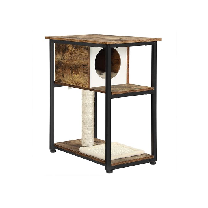 BreeBe Cat Tree and End Table Rustic Brown