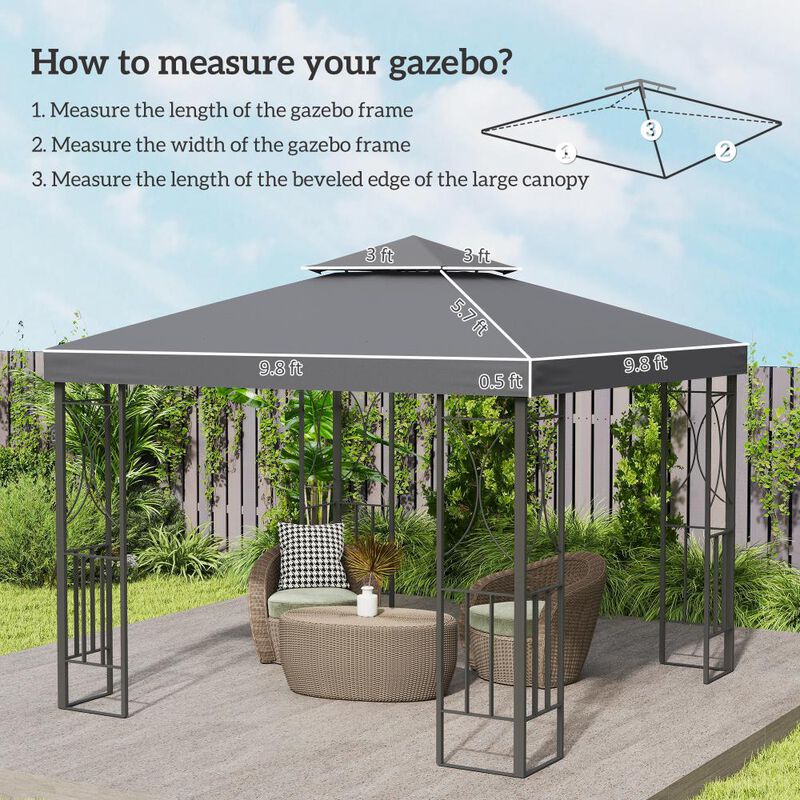 Hivvago 9.84' x 9.84' Gazebo Replacement Canopy Top Only image number 2