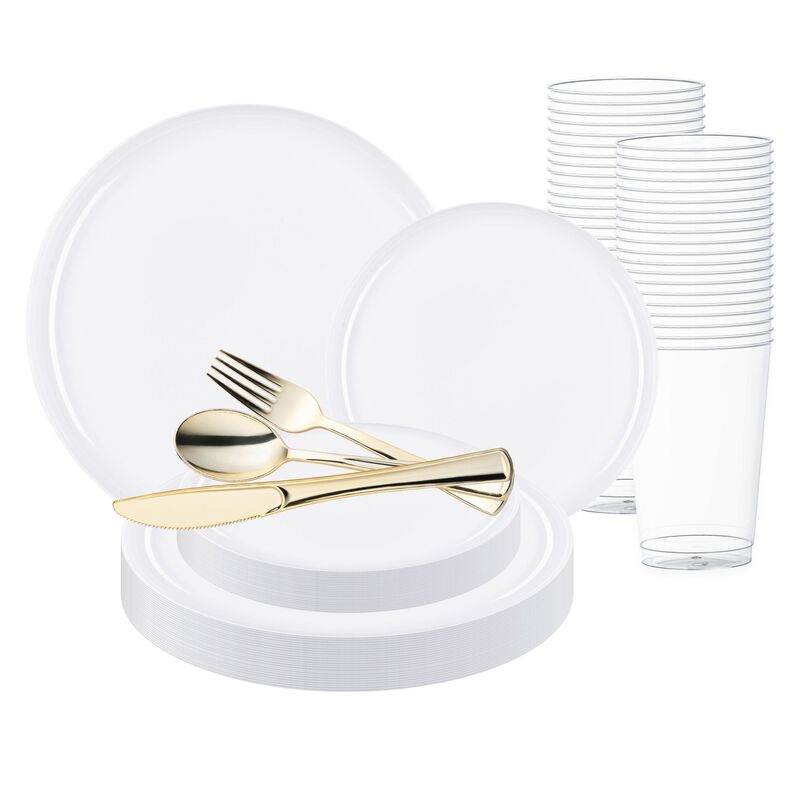 Flat Round Plastic Wedding Value Set (30 Sets) image number 0