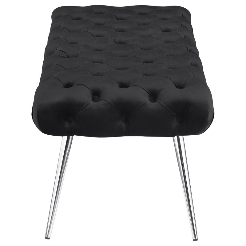 Lila Bench, Foam Seat, Button Tufted, Chrome Legs image number 3