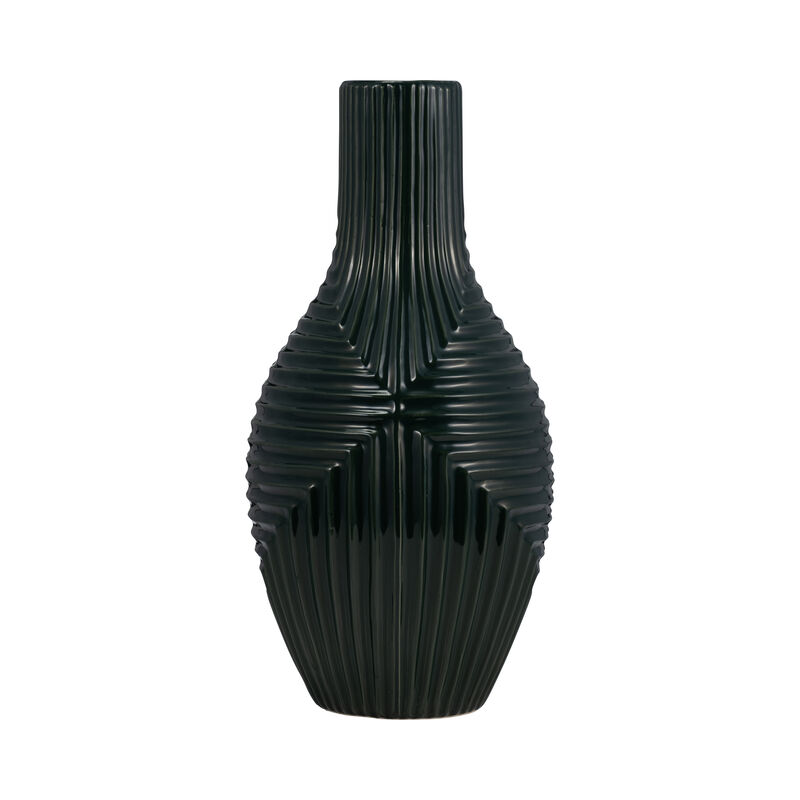 16" Tribal Vase, Forest Green image number 0