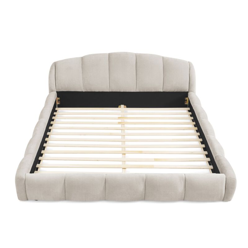 Nefjad Chenille Upholstered Platform Bed Frame image number 7