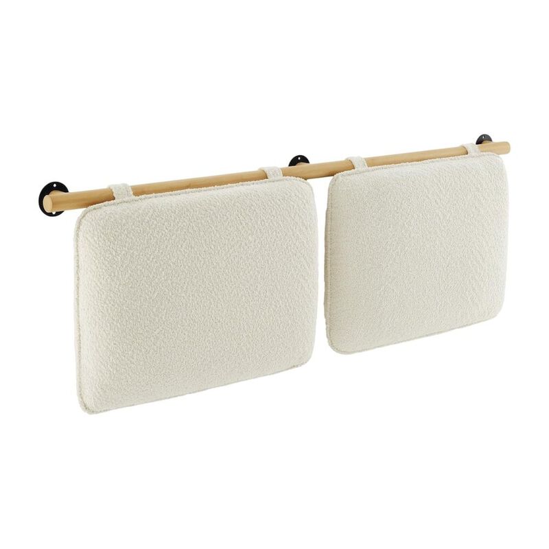Chenille Upholstered Queen Headboard Wall-Mounted, Soft Texture, Durable Design image number 0