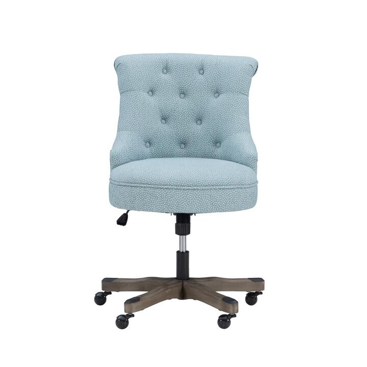 Linon Sinclair Office Chair, Light Blue