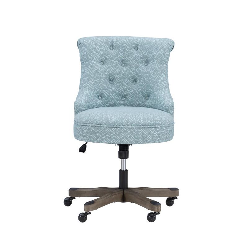 Linon Sinclair Office Chair, Light Blue