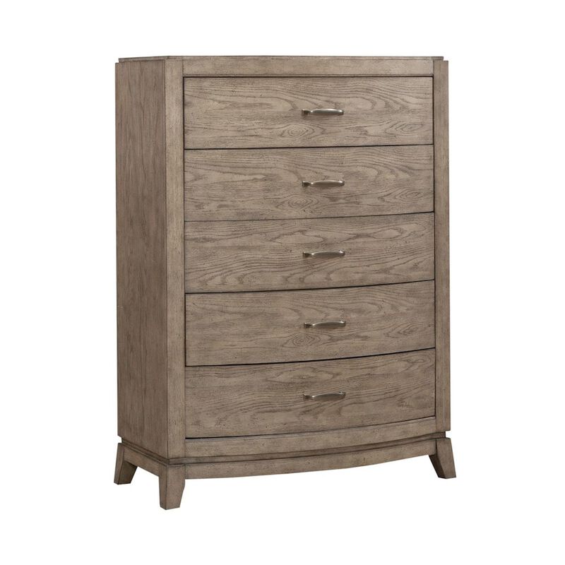 Liberty Furniture Avalon 5 Drawer Chest for Bedroom - Burnished Beige Oak Wood image number 0