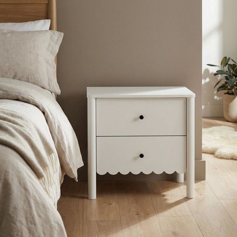 Bedside Nightstand with 2 Drawers in Elegant Finish image number 3