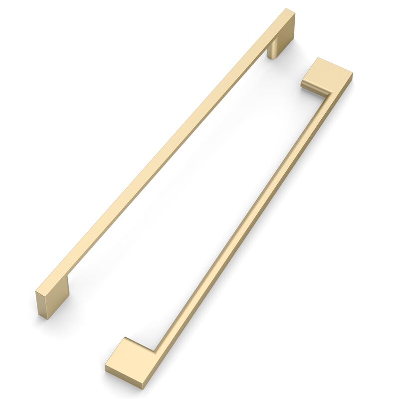 FILTA 10 Pack 8.8 Inch(224mm) Hole Centers Brushed Brass Cabinet Pulls,Stylish Gold Cabinet Pulls Zinc Alloy Cabinet Hardware fo