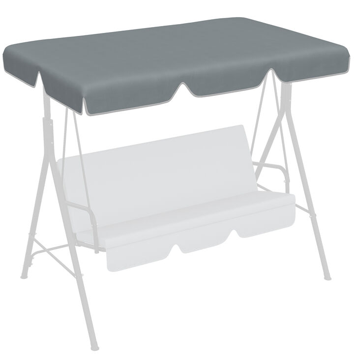 Outsunny 2 Seater Swing Canopy Replacement, Outdoor Swing Seat Top Cover, UV50+ Sun Shade (Canopy Only) for 84A-054 Series, Dark Gray