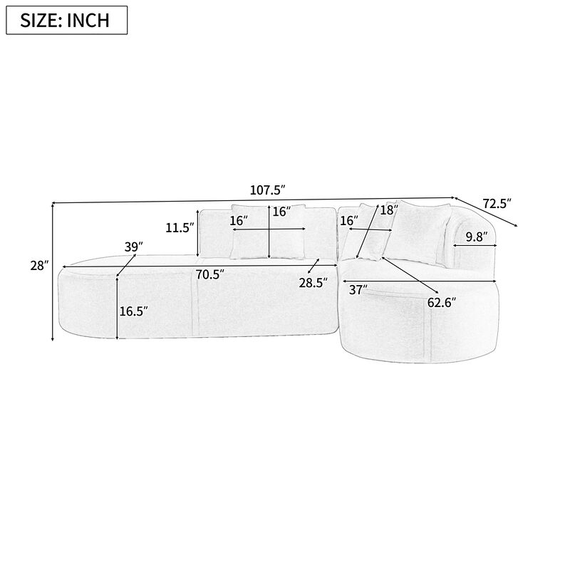 Merax Contemporary Sectional Sofa for Living Room