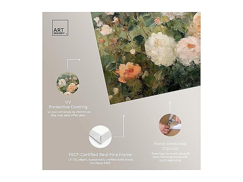 Blush Pink Bedroom Botanicals Canvas Farmhouse Wall Decor Set 2 Gallery Wrapped image number 3