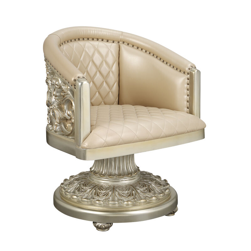 Sorina ARMCHAIR PU & Antique Gold Finish DN image number 2