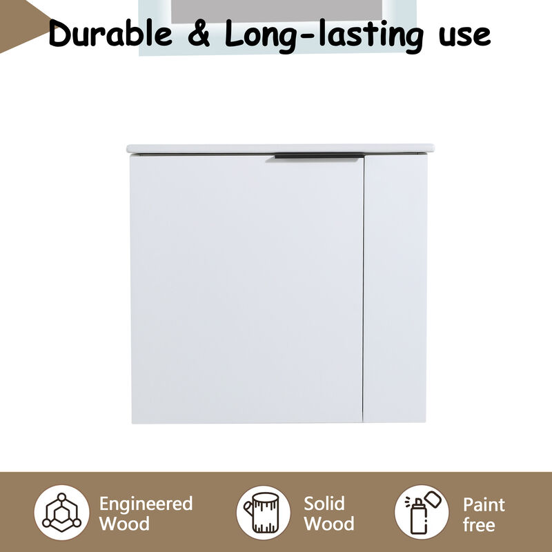 TATEUS Floating Bathroom Vanity with 22 Inch Sink