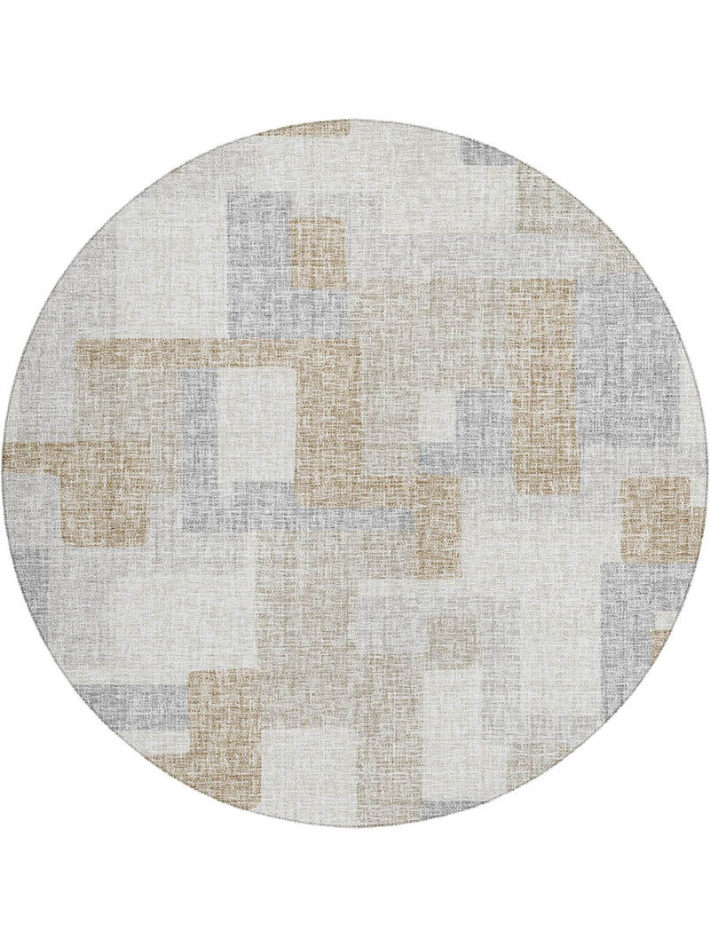 Portico PO3 Ivory 8' Round Rug image number 0