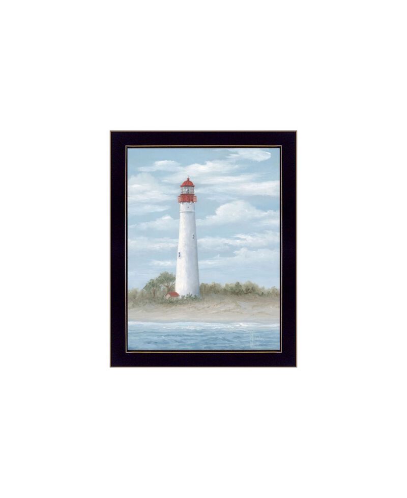 HomeRoots Set Of Two Cape May Lighthouse And Palm Trees Black Framed Wall Art image number 3
