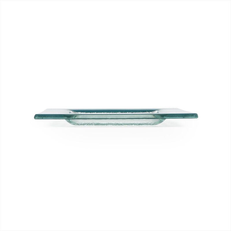 Turgla Fusion Glass 6" x 6" Square Blue Glass Plate (Set of 4) image number 2