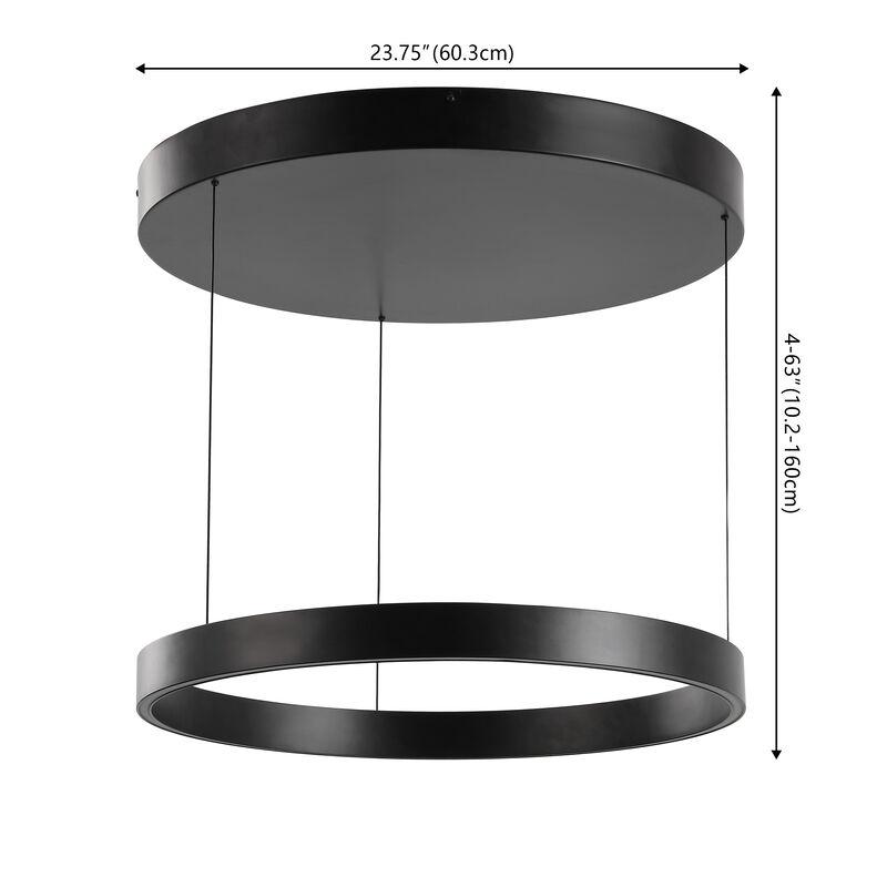 Jense Minimalist Modern Metal Adjustable Dimmable Ring LED Pendant