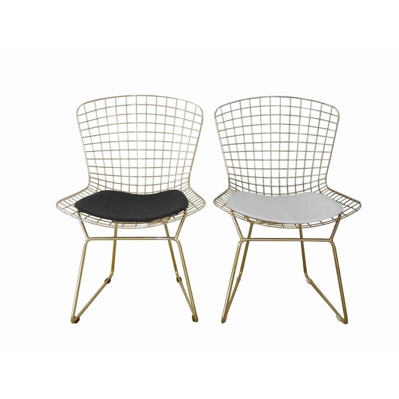 Pangea Home Gold Shuttle Dining Chair (Set Of 2)
