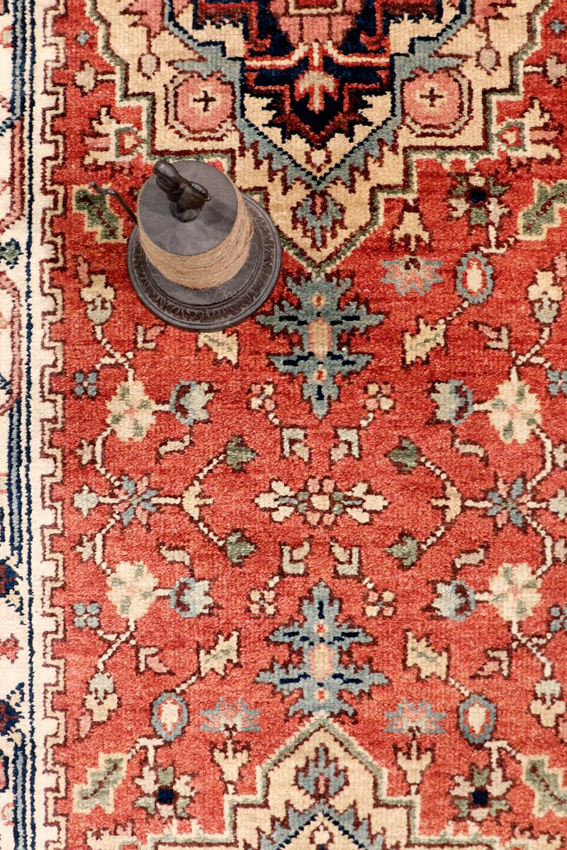 Pasargad Home Serapi Hand-Knotted Rust/Ivory Wool Area Rug. image number 2