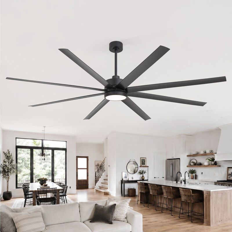 Breezary Large 84-inch Industrial LED Ceiling Fan with Light and Remote(8-Blade) image number 2